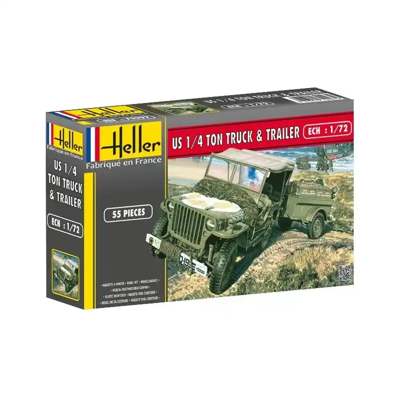 Heller Willys MB Jeep Trailer makett Kedvezményes ár