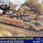 Alacsony ár Unimodels Tank carrier car with Pz.Kpfw. 38(t) makett