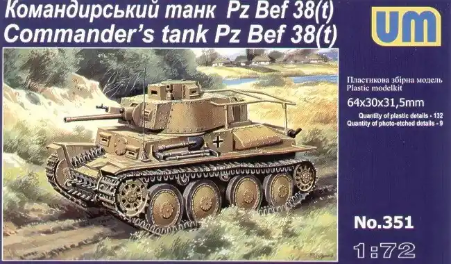Biztonságos fizetés Unimodels Pz Bef 38 (t) Commanders Tank makett