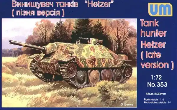 Alacsony ár Unimodels Tank Hunter Hetzer (late version) makett