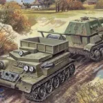 Unimodels Retriever on T-34 basis with SPG Su-76 makett Bestseller