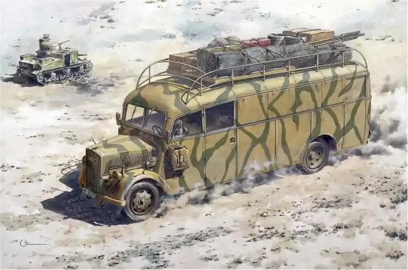 Roden Opel 3.6-47 Blitz Omnibus Stabswagen makett Expressz kézbesítés