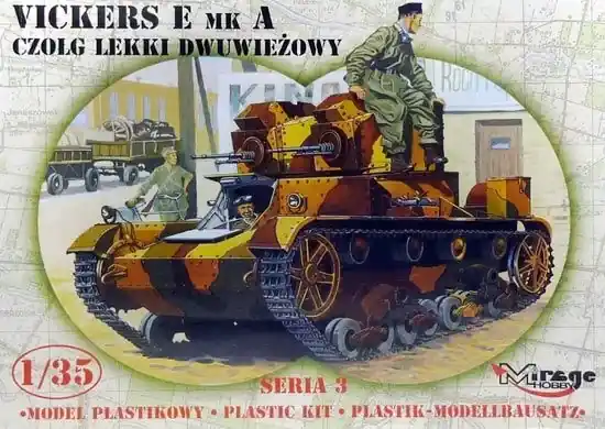 Mirage Vickers E mk A Tank Twin Turret makett Rendeld meg most
