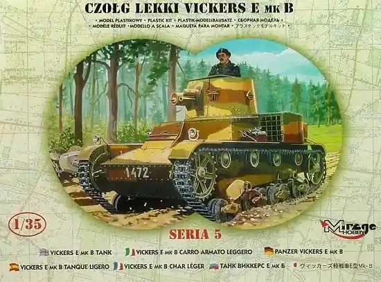 Azonnali szállítás Mirage Vickers Light Tank E Mk.B makett