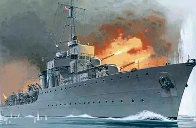 Expressz kézbesítés Mirage Destroyer ORP Wicher 1939 makett