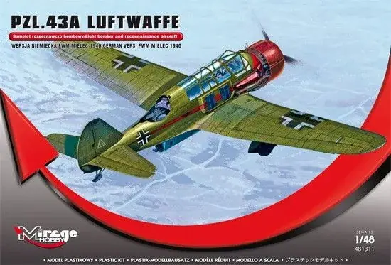 Biztonságos fizetés Mirage PZL.43A Luftwaffe Germ.Vers. MIELEC 1940 makett