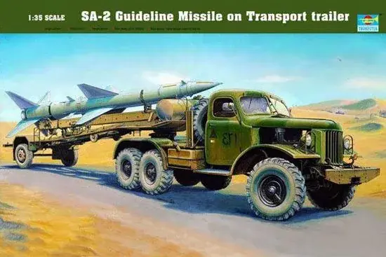 Prémium Trumpeter Chinesischer SA-2 Lenkraketentransporter rakéta- / légvédelmi rendszer makett