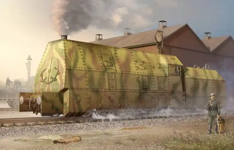Szezonális akció Trumpeter Ger. Panzerlok BR57 Armoured Locomotive 1 35 vasúti makett
