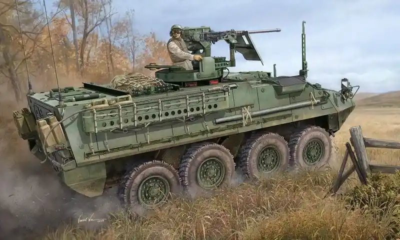 Prémium Trumpeter United State Army M1131 Stryker FSV páncélozott harcjármű makett