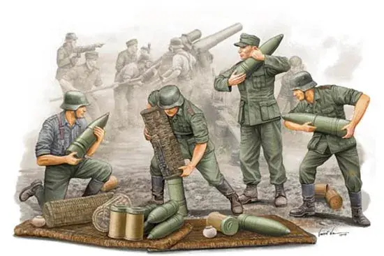 Trumpeter German Field Howitzer Gun Crew on carrying figura készlet Legkelendőbb