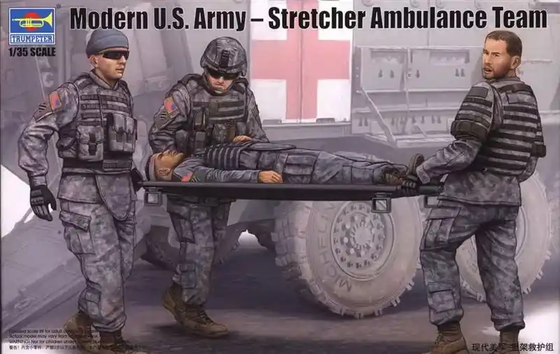 Kedvezmény Trumpeter Modern U.S. Army-Stretcher AmbulanceTeam figura készlet
