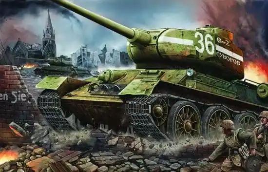 Trumpeter T-34/85 1944 Baunummer 183 harckocsi makett Végkiárusítás