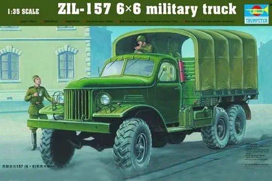 Trumpeter ZIL-157 6x6 Soviet Military Truck katonai teherautó / vontató makett Expressz szállítás