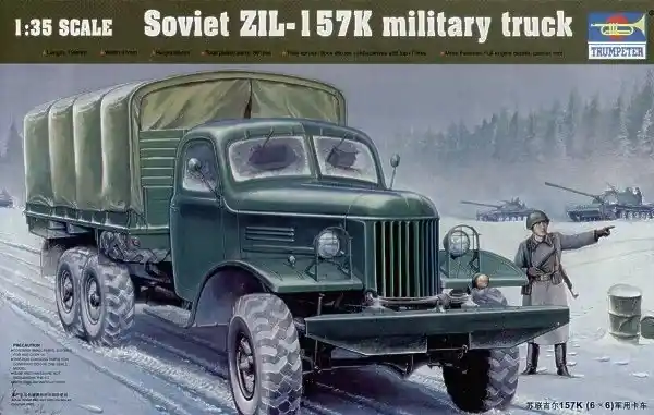Trumpeter ZIL-157K Soviet Military Truck w/Canvas katonai teherautó / vontató makett Legnépszerűbb