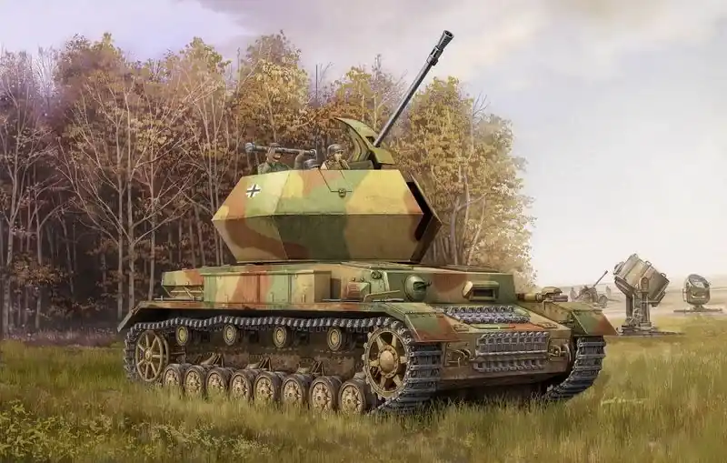 Trumpeter German 3.7cm Flak 43 Flakpanzer IV ‘‘Ostwind‘‘ harcjármű makett Azonnal elérhető