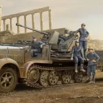 Bestseller Trumpeter 3,7cm Flak37 auf Selbstfahr. (Sd.Kfz.7/2 Early) harcjármű makett