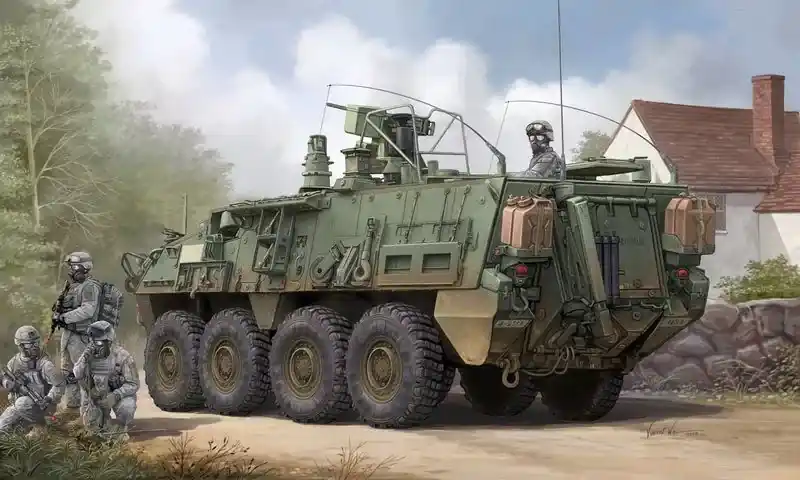 Trumpeter M1135 Stryker NBC RV parancsnoki / speciális harcjármű makett Biztonságos vásárlás