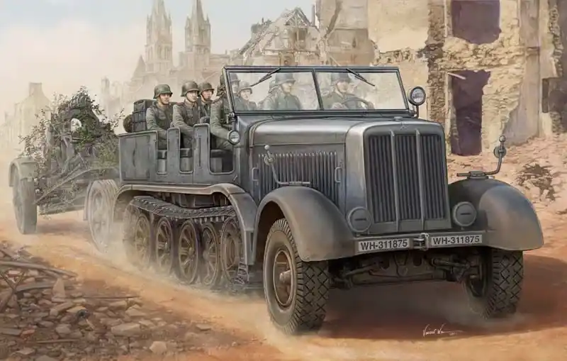 Biztonságos fizetés Trumpeter Sd.Kfz.8 Schwerer Zugkraftwagen 12t katonai teherautó / vontató makett