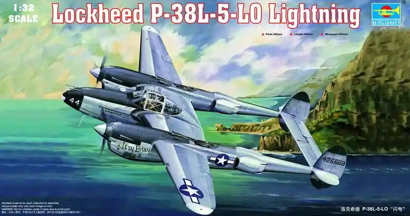 Biztonságos vásárlás Trumpeter Lockheed P-38 L-5-LO Lightning repülőgép makett