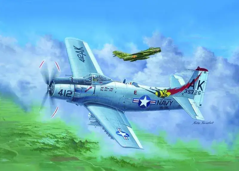 Trumpeter A-1H AD-6 Skyraider repülőgép makett Korlátozott ajánlat