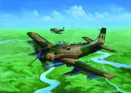 Gyors kiszállítás Trumpeter A-1J AD-7 Skyraider repülőgép makett