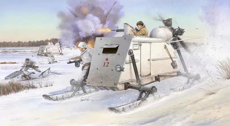 Trumpeter Soviet NKL-26 Armoured Aerosan speciális katonai jármű makett Utolsó esély