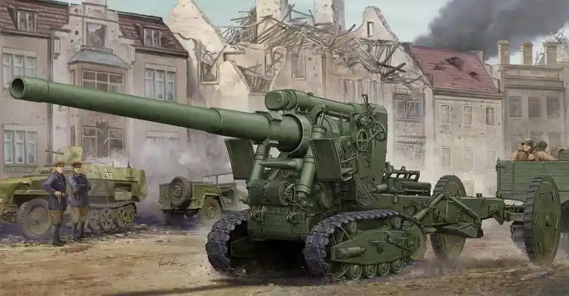 Trumpeter Soviet Br-2 152mm Gun M1935 vontatott löveg makett Olcsó