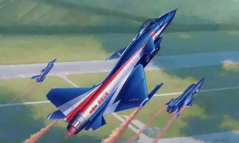 Trumpeter PLA J-10AY Vigorous Dragon-Ba Yi Aerobatic Team 1 48 repülőgép makett Legjobb ár
