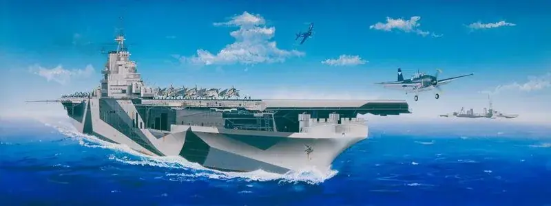 Trumpeter repülőgép-hordozó USS Ticonderoga CV-14 1 350 hajó makett Legjobb ár