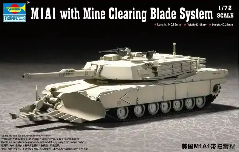 Gyors szállítás Trumpeter M1A1 with Mine Clearing Blade System műszaki / mentő harcjármű makett