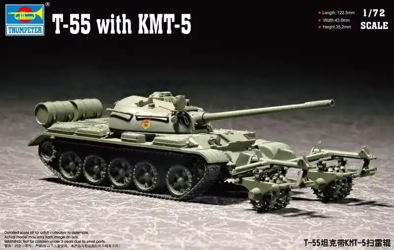 Alacsony ár Trumpeter T-55 with KMT-5 harckocsi makett