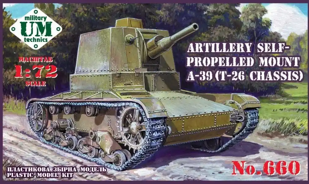 Unimodels A-39 (T-26 chassis) Soviet self-propelle makett Kedvezményes ár