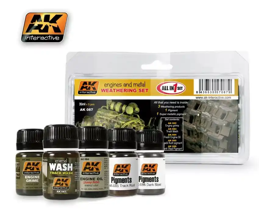AK Engines And Metal Weathering Set Prémium