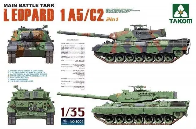 Expressz szállítás Takom Main Battle Tank Leopard 1 A5/C2 2 in 1 makett