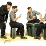 Masterbox German tank crew playing cards Die Skatspieler Árcsökkenés