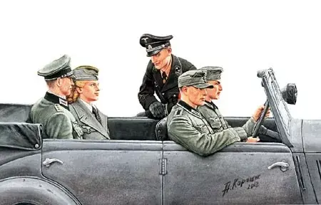Szezonális akció Masterbox German WWII staff car passengers