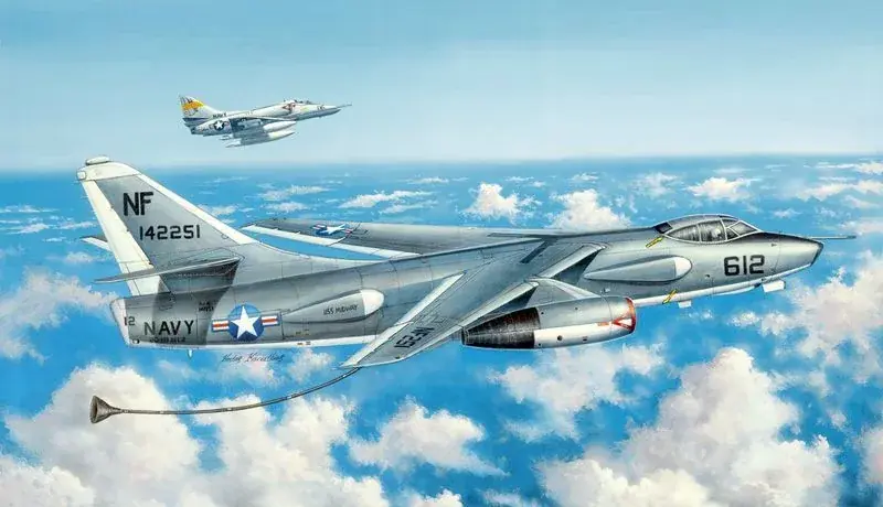 Trumpeter EKA-3B Skywarrior Strategic Bomber 1 48 repülőgép makett Népszerű