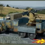 IBG Einheitsdiesel with Breda 37mm AA Gun makett Végkiárusítás