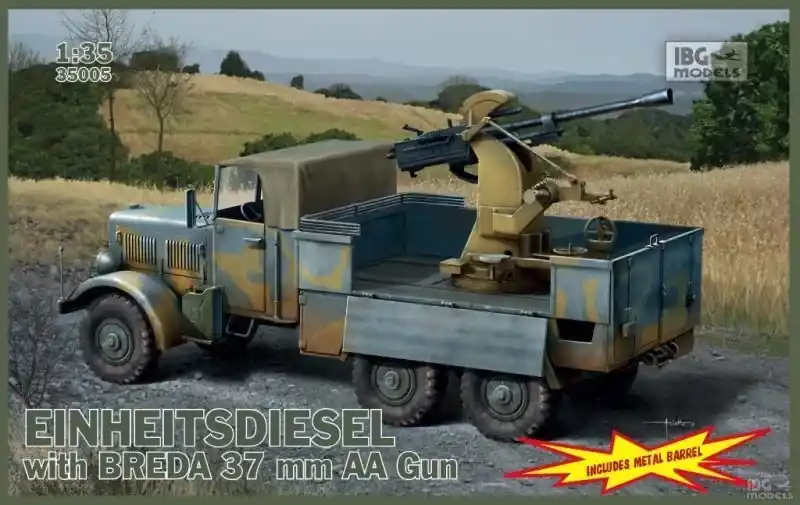 IBG Einheitsdiesel with Breda 37mm AA Gun makett Végkiárusítás