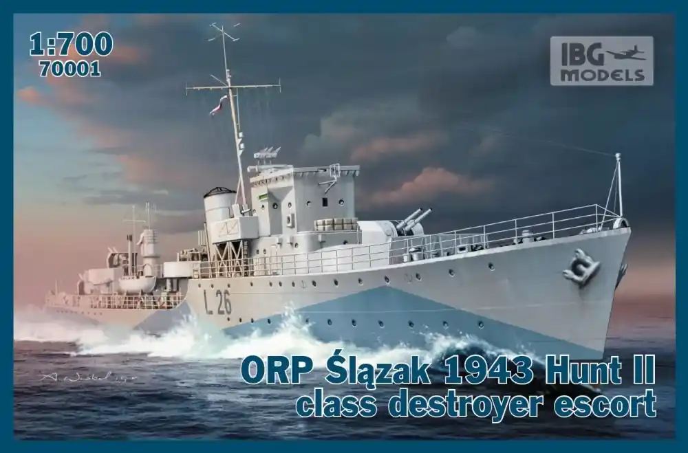 Gyors kiszállítás IBG ORP Slazak 1943 Hunt II class destroyer escort makett
