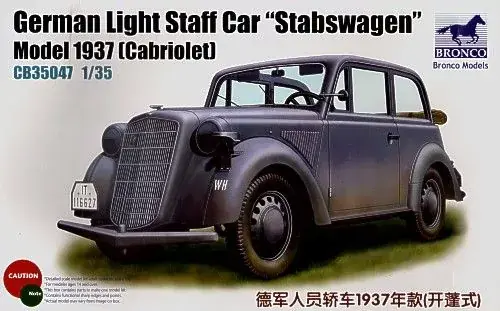 Bronco 1937 Opel Light Staff ‘Stabswagen‘ Cabriole makett Szuper ajánlat