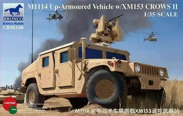 Bronco M1114 Up-Armoured Vehicle w/XM153 CROWS II makett Szuper ajánlat