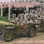 Bronco British Airborne Troops Riding in 1/4 ton Truck and Trailer makett Vásárlói kedvenc