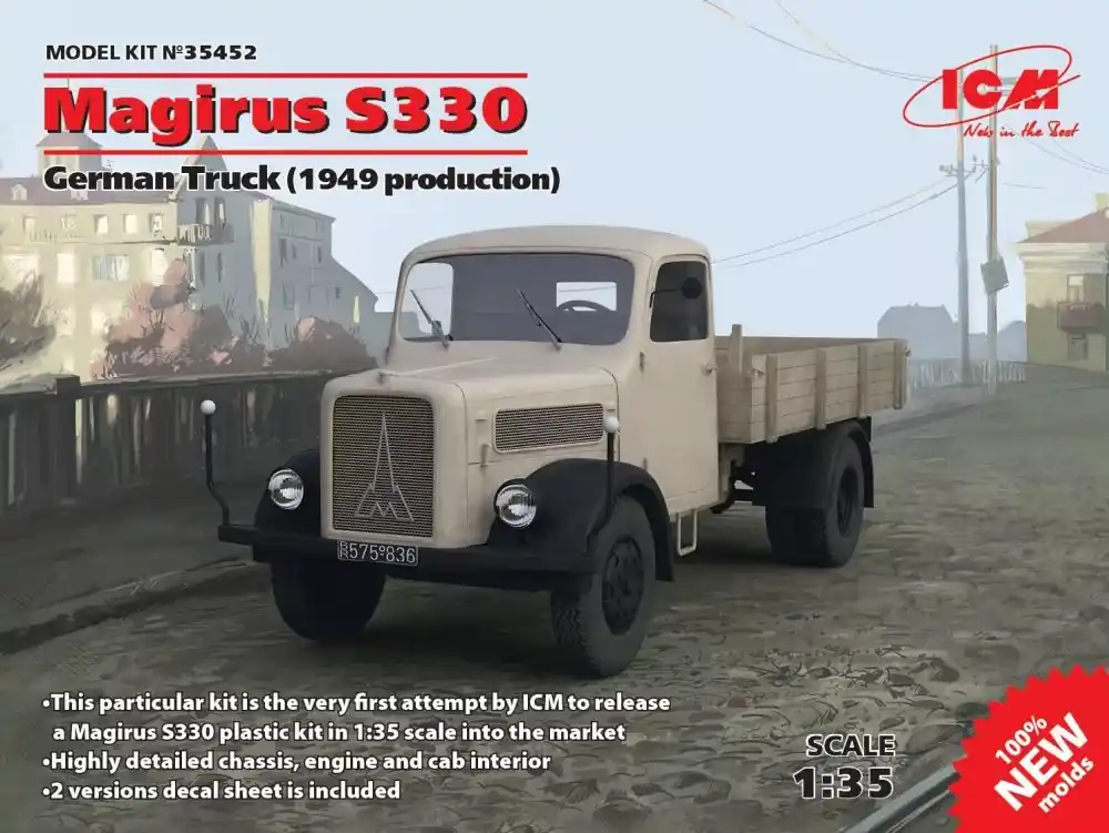 Korlátozott ajánlat ICM Magirus S330 German Truck (1949 production) makett