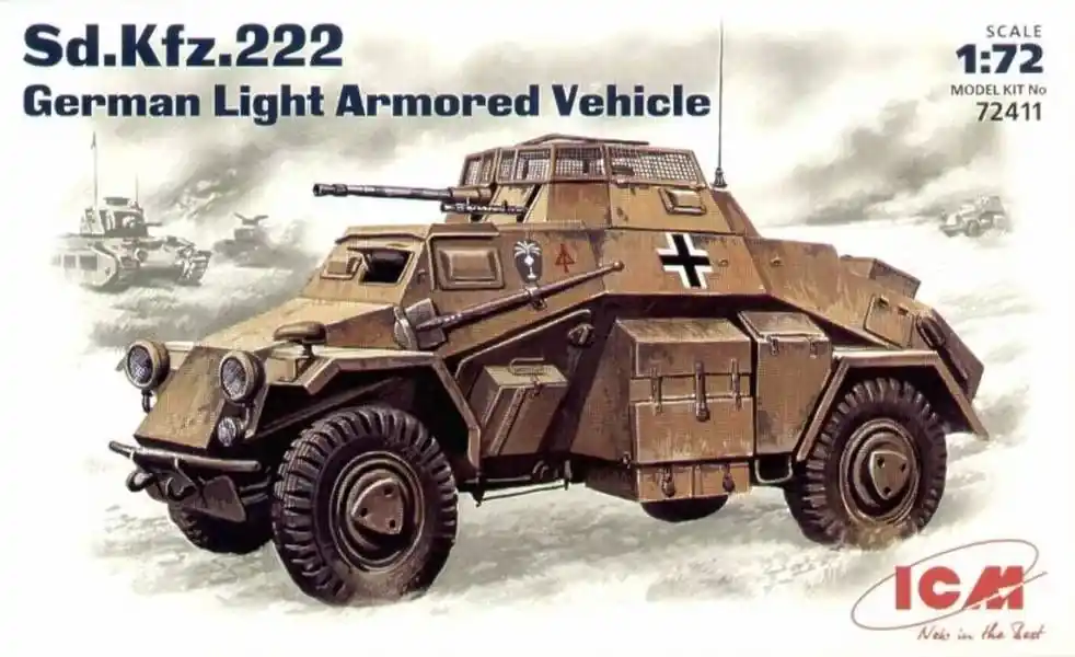 ICM Sd.Kfz.222 German Light Armoured Vehicle makett Kihagyhatatlan ajánlat