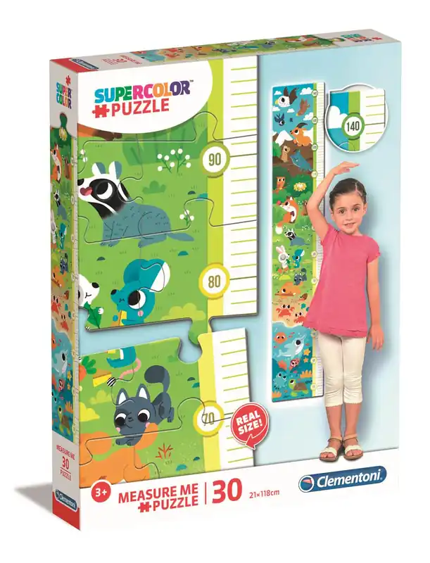 Biztonságos fizetés 30 db-os supercolor fali mérce puzzle - állatos (20329) - Clementoni
