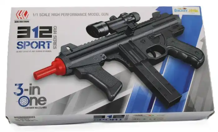 312 Sports Gun Series golyós géppisztoly tölténnyel műanyag fekete (177703) Prémium