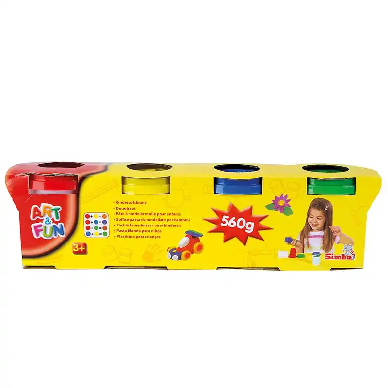 Art Fun Kreatív gyurma készlet állatos formákkal 4 db-os 560 g (134214) Újdonság
