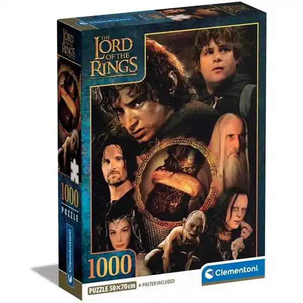 Újdonság Clementoni 1000 db-os Compact puzzle - A Gyűrűk Ura Az Egy Gyűrű terhe (39907)