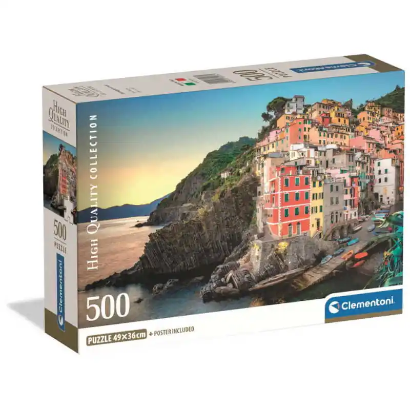 Prémium Clementoni 500 db-os Compact puzzle - Riomaggiore-part, Cinque Terre (35576)